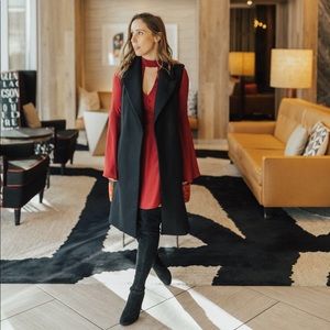 Maroon Bell Sleeve Dress